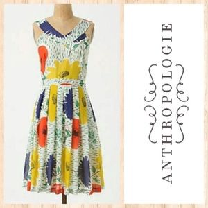 Anthropologie silk floral dress